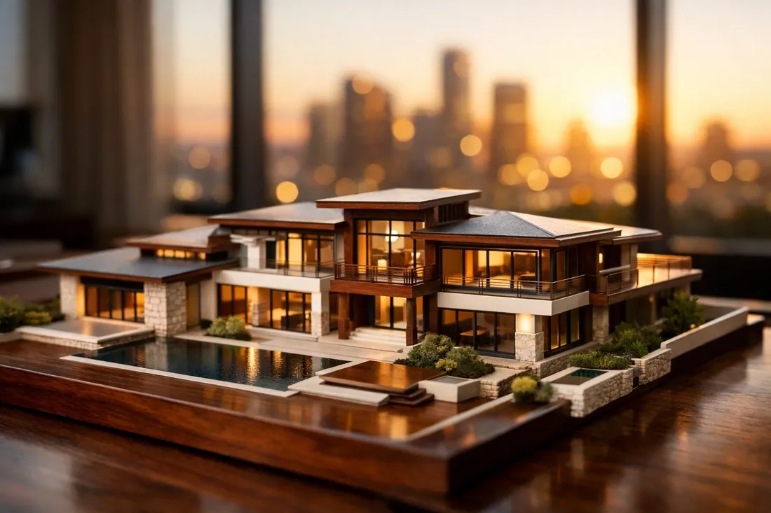 Architectural model representing long-term wealth planning